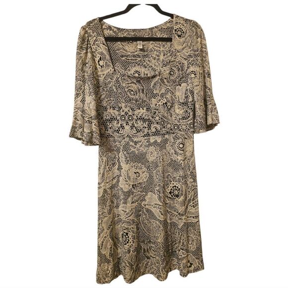 DIANE VON FURSTENBERG 100% Prunted Silk Sheath Dress - Size 10 - Picture 1 of 9